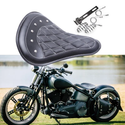 For Harley Softail FXSTC FXSTS Bobber Motorcycle 13" Large Solo Seat w/ Spring - Image 1 of 4