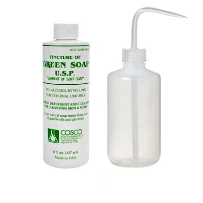 8 oz. Bottle Cosco Green Soap Tincture Tattoo Ink Wash and 8 oz. Diffuser Bottle - image 1 of 3