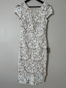 Nuevo con etiquetas Vestido ajustado de encaje blanco Lulus para mujer talla pequeña - Imagen 1 de 13