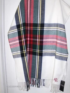 Lauren Ralph Lauren Women's Stewart Plaid Wrap Scarf Rectangle 74"x24" - Picture 1 of 5