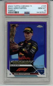 2023 TOPPS CHROME F1 PURPLE REFRACTOR #145 MAX VERSTAPPEN /399 PSA 10 LOW POP - Picture 1 of 2