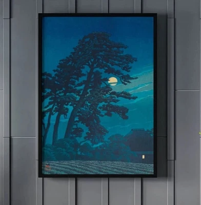Kawase Hasui Moon at Magome Canvas/Poster Wall Art - Japanese Print - Image 1 of 2