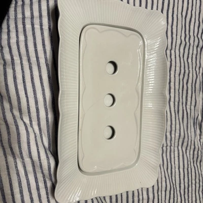 Vintage Pillivuyt French Porcelain Asparagus Dish And Drainer - Image 1 of 4