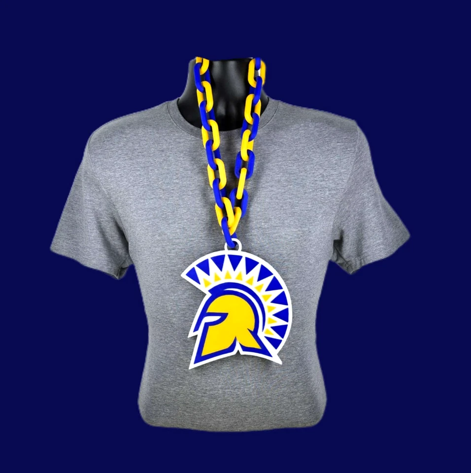 Collar colgante de cadena de abanico de San Jose State Spartans SJSU fútbol americano universitario NCAA Foto 1 de 1