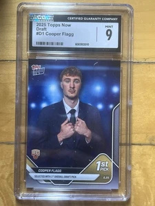 2025 Topps Now Draft Night #D1 COOPER FLAGG Rookie Card RC CGC 9 Ships Free! - Picture 1 of 2