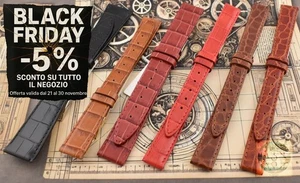 NOS Cinturino per Orologio da Polso Pelle Stampa Alligatore Bros Made in Italy - Imagen 1 de 54