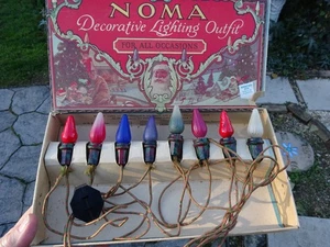 Vintage 8 Light NOMA Christmas C6 Lights MAZDA LAMPS 1 is Out - Picture 1 of 11