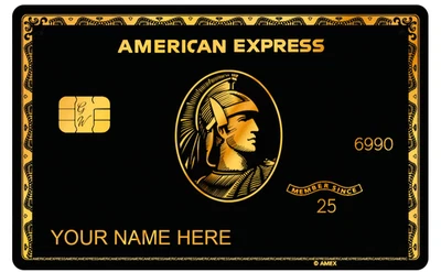 AMX Custom Black & Gold Debit Card Small | Large Chip 2024-25 Novelty Design - Image 1 of 3