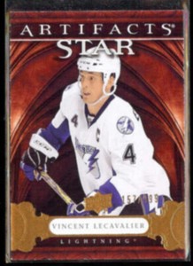 VINCENT LECAVALIER 2009 UD Artifacts Star #'d Insert 157/999.  LIGHTNING