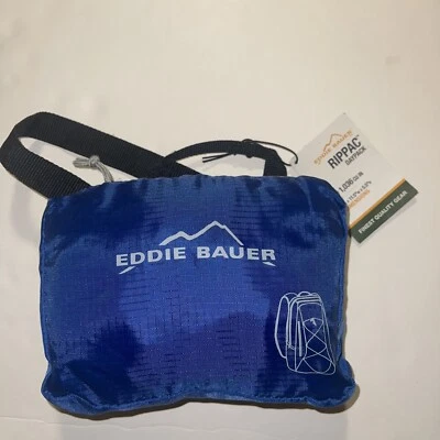 Eddie Bauer Rippac Stowaway Pack Embalable Paquete de Día Azul NUEVO NUEVO CON ETIQUETAS Foto 1 de 4