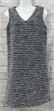 Max Studio Shift Dress Boucle Size S Woven Look Blue  White Smart Thick Material