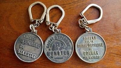 PORTE Clés CLE PUBLICITAIRE 3x CAISSE D'EPARGNE ECUREUIL SELESTAT MUNSTER COLMAR - Photo 1/4