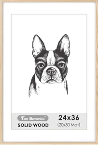 24x36 Poster Frame, Natural Solid Wood 24 x 36 Inch Picture Frame, Rustic Frame - Picture 1 of 8