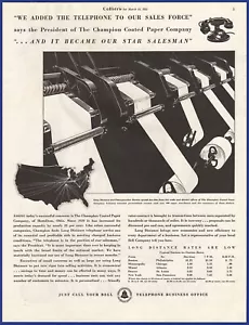 Vintage 1933 AMERICAN TELEPHONE & TELEGRAPH BELL SYSTEM Phone Ephemera Print Ad - Picture 1 of 1