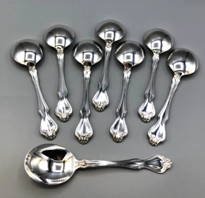 George & Martha by Westmoreland Sterling Silver set of 8 Cream Soup Spoons 6" - Image 1 of 4
