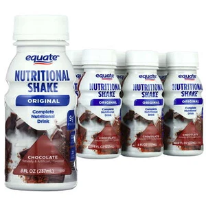 Equate Original Nutritional Shake, Chocolate, 8 fl oz, 6 Count - Picture 1 of 4