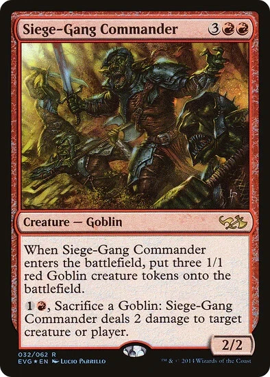 SIEGE-GANG COMMANDER (FOIL) (EVG) Duel Decks Anthology: Elves vs. Goblins - LP - Image 1 of 1