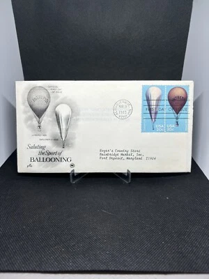 1983 First Day Issue Stamp- Saluting the Sport of Ballooning Cachet (Artcraft) - Image 1 of 2