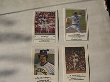 Lot of 5 1984-1989 Milwaukee Brewers police baseball cards. Molitor,Plesac, Haas