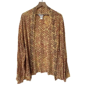 Soft Surroundings Kimono Cardigan 2X Beaded Boho Hippie Festival Beachy Topper - Picture 1 of 16