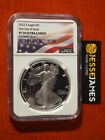 2022 S PROOF SILVER EAGLE NGC PF70 ULTRA CAMEO FIRST DAY OF ISSUE FDI FLAG LABEL