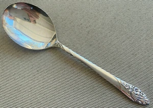 1 Round Soup Gumbo Spoon 1950 Oneida Community Evening Star Silver Plate Floral - Picture 1 of 2