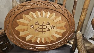 Vintage BAHAI Symbol Inlaid Wood Tray CHOOBIN DESIGN collectable Religious - Picture 1 of 7