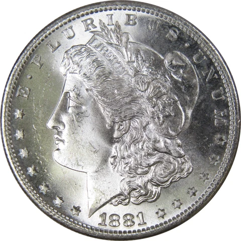 1881 S Morgan Dollar BU Uncirculated Mint State 90% Silver $1 US Coin Cover