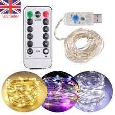 USB Plug In 50/100/200LED Fairy String Lights DIY Micro Copper Wire 8 Model Xmas