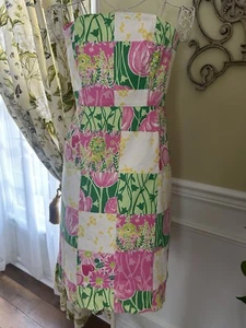 Lily Pulitzer Strapless Sundress Patchwork Floral Derby 6 - Picture 1 of 8