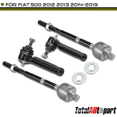 4x Tie Rod End for Fiat 500 2012 2013 2014 2015 2016-2019 Front Inner & Outer - Image 1 of 4
