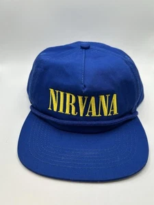 Nirvana Hat Adult OSFA Blue Logo Snapback Rope Rock Music Grunge Punk - Picture 1 of 7