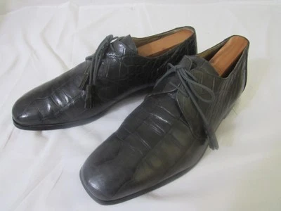 Florsheim мужской серый выбитый крокодила печать Оксфорд шнурует вверх платье туфли Sz 10D - Изображение 1 из 4