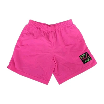 Vintage 80s Surf Style Mens Shorts Neon Pink Neon Logo Trunks  Small - Изображение 1 из 4