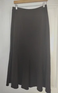EILEEN FISHER Maxi Skirt Vicose/Wool Blend Flared Brown With Godets Medium - Picture 1 of 14