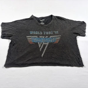 Van Halen Graphic Print Tee Kick Ass T-Shirt World Tour 1981 Cotton Cropped M - Picture 1 of 8