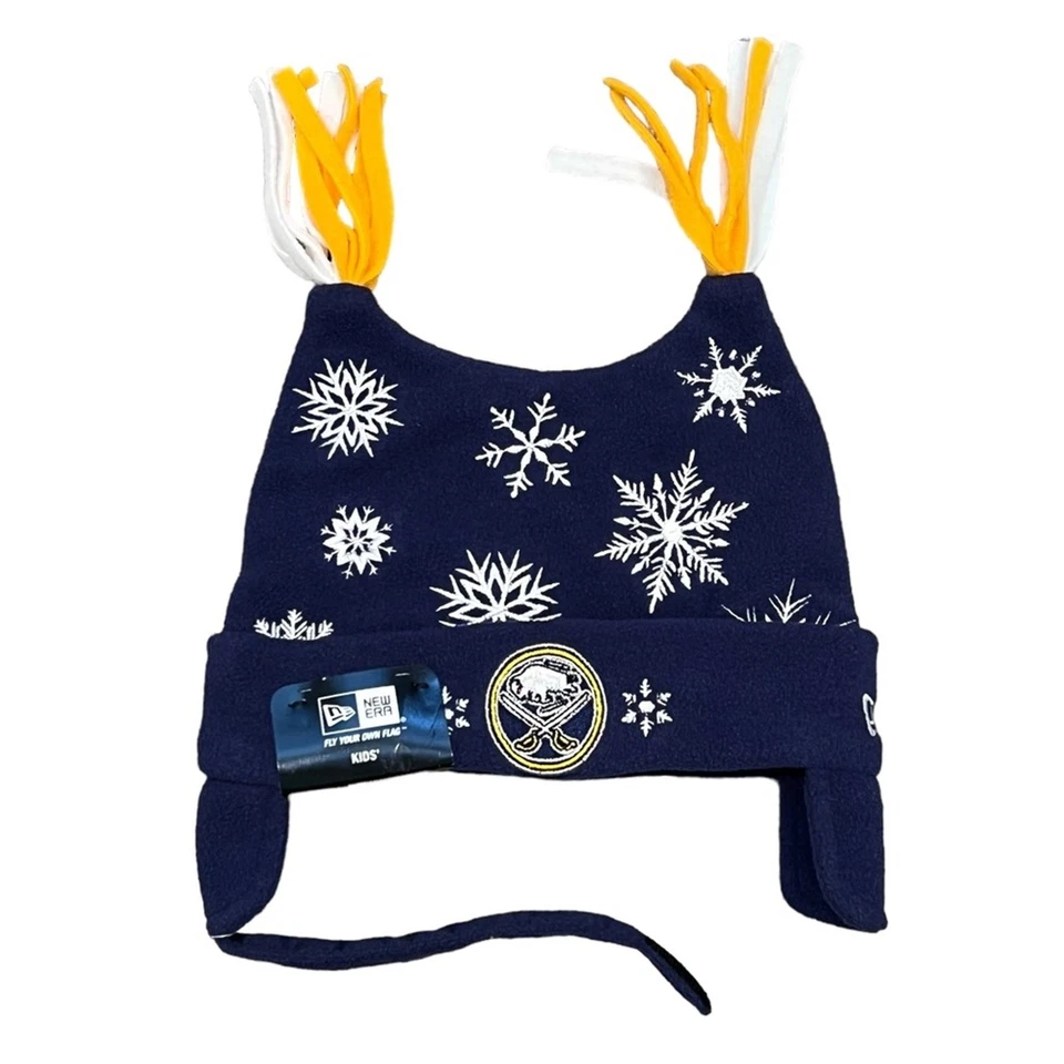 New Era Buffalo Sabres NHL Copo de Nieve Polar Doble Pom Infante Invierno Sombrero Nuevo con Etiquetas Foto 1 de 4