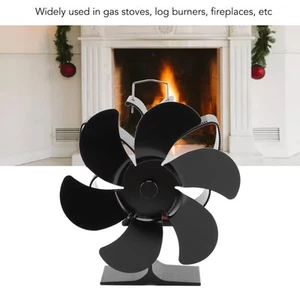 Ventilador de chimenea de seis hojas ventilador de energía térmica negro grande - Imagen 1 de 22