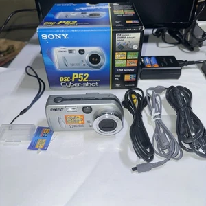 Sony Cyber-shot DSC-P52 3.2MP Digital Camera - Silver New Open Box - Picture 1 of 23