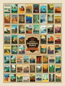 National Parks Fabric Panel 54 x 72 Quilting Apparel Home Decor Multicolor - Picture 1 of 1