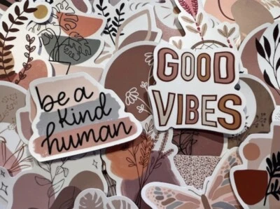 Boho Laptop Sticker, Hazel Beige Brown Aesthetic, Earth Tone X50 - Image 1 of 3