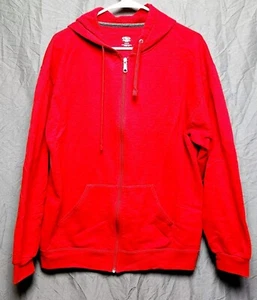 Athletic Blank Full Zip Jacke Hoodie Sweatshirt Rot Large  - Bild 1 von 6