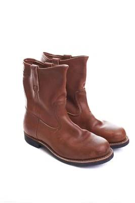 Винтажные мужские коричневые кожаные ковбойские рабочие ботинки Red Wing PECOS со стальным носком - Изображение 1 из 4