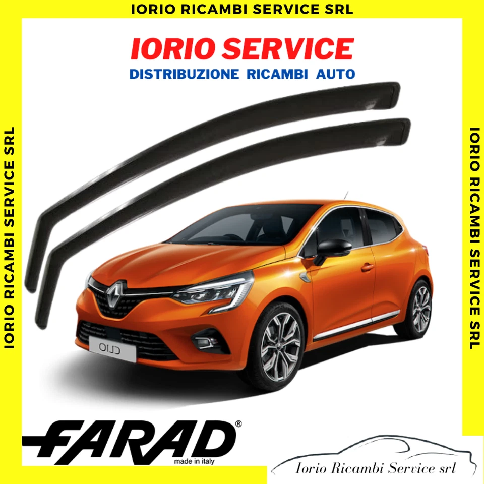 DEFLETTORI ARIA per RENAULT CLIO 5 V 5p 2019> FARAD fumè ANTITURBO ANTIVENTO - Immagine 1 di 1