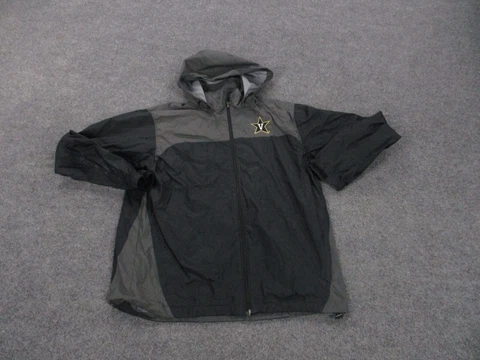 Vanderbilt Commodores Jacket Adult L Black Full Zip Windbreaker Columbia Mens Cover