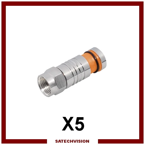 5 Connecteurs F à Compression 7 mm HQ pour Câble Coaxial