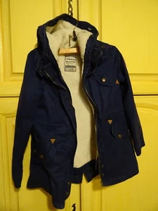10/12 years, hood, warm blue jacket CREEKS FLEECE LINING 3 POCKETS - Picture 1 of 23