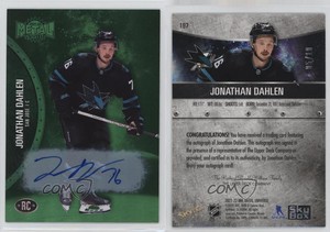 2021 Skybox Metal Universe Rookies Green /10 Jonathan Dahlen #197 Rookie Auto RC