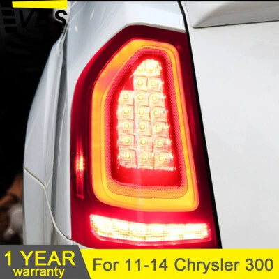 Para Chrysler 300 Sedán 11-14 Negro LED Completo con Luz Trasera Señal Secuencial 2 Piezas Foto 1 de 4