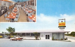 Miami Florida "Smitty's Wishing Well", Duo View, Note Old Cars, Postcard - Picture 1 of 2